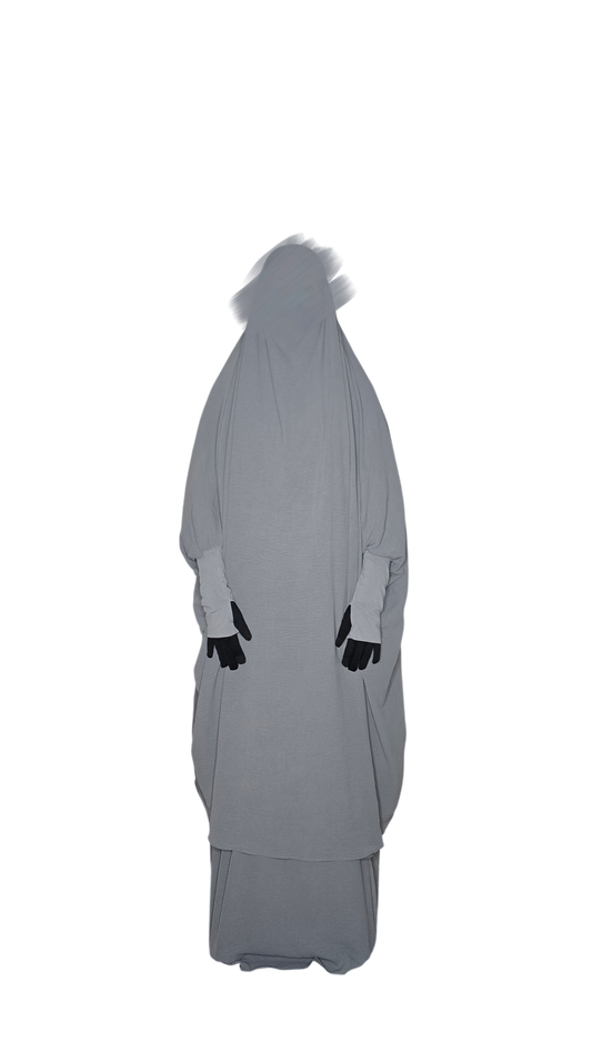 Crepe x Jersey Jilbab - Grey