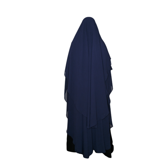 2 Layer - Navy Chiffon Khimar