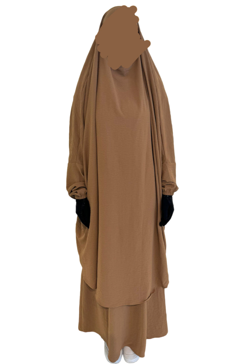 Two Piece Jilbab - Caramel