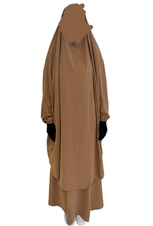 Two Piece Jilbab - Caramel