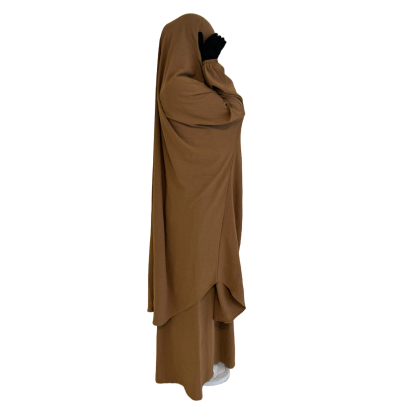 Two Piece Jilbab - Caramel